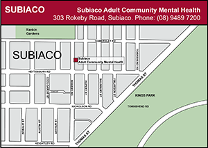 Map of Subiaco Adult Community Mental Health