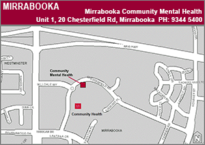 Map of Mirrabooka Community Mental Health Service