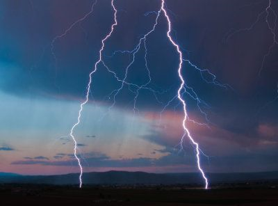 Lightning bolts in the sky